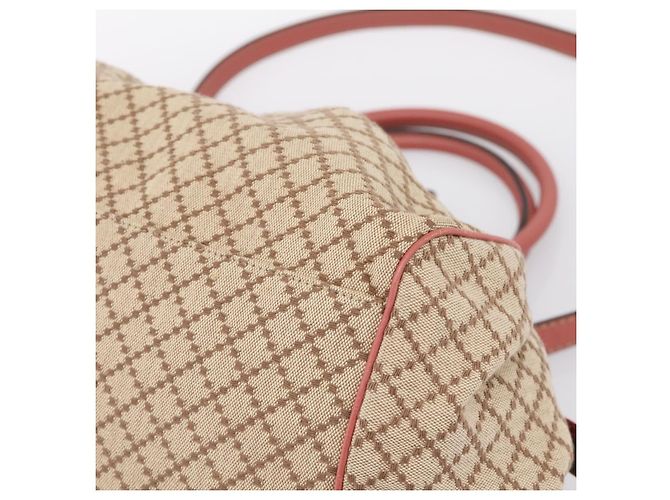 Borsa GUCCI Diamante Canvas 2way Beige Gold 223974 Auth 203180 D'oro - vista 12