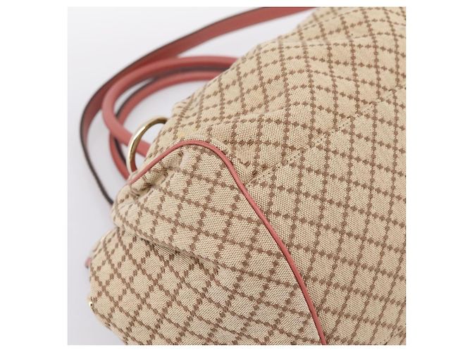 Borsa GUCCI Diamante Canvas 2way Beige Gold 223974 Auth 203180 D'oro - vista 13