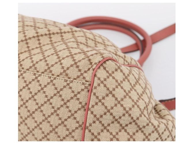 Borsa GUCCI Diamante Canvas 2way Beige Gold 223974 Auth 203180 D'oro - vista 14
