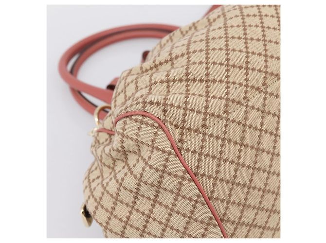 Borsa GUCCI Diamante Canvas 2way Beige Gold 223974 Auth 203180 D'oro - vista 15