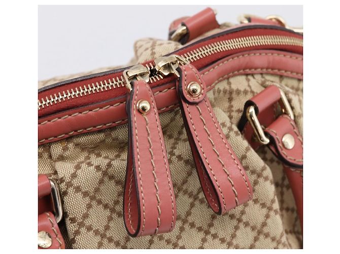 Borsa GUCCI Diamante Canvas 2way Beige Gold 223974 Auth 203180 D'oro - vista 17