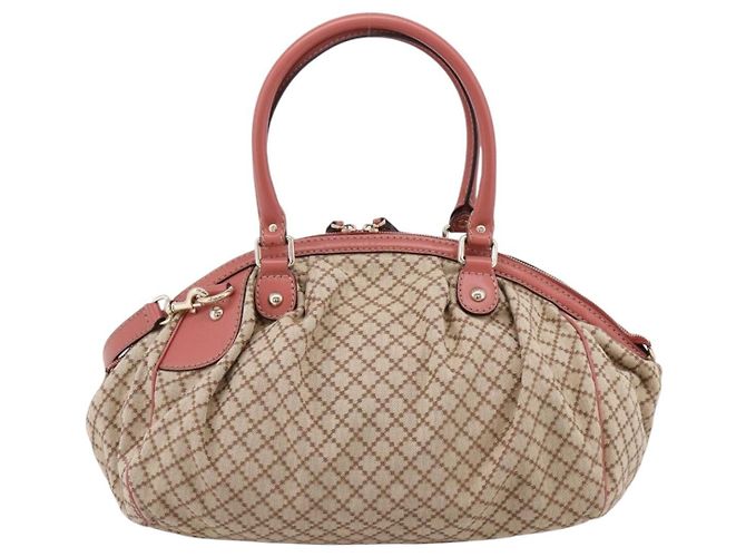 Borsa GUCCI Diamante Canvas 2way Beige Gold 223974 Auth 203180 D'oro - vista 3