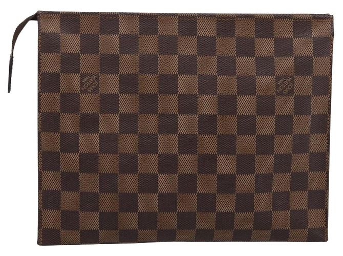 LOUIS VUITTON Damier Ebene Poche Toilette 26 Pouch N47543 LV Auth 202619A - vista 3
