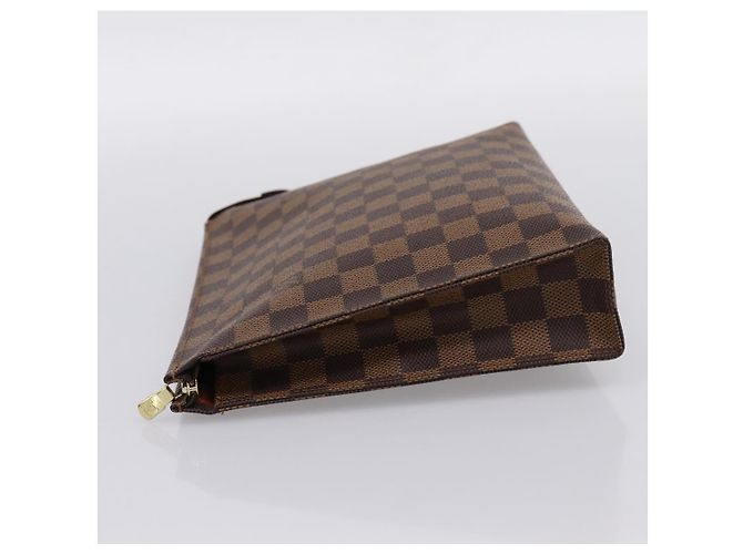 LOUIS VUITTON Damier Ebene Poche Toilette 26 Pouch N47543 LV Auth 202619A - vista 4