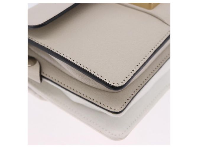 Maison Martin Margiela Maison Margiela Bolsa Horizontal New Rock Couro Branco Prata Auth BA15641V - vista 13