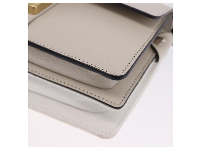 Maison Martin Margiela Maison Margiela Bolsa Horizontal New Rock Couro Branco Prata Auth BA15641V - vista 14