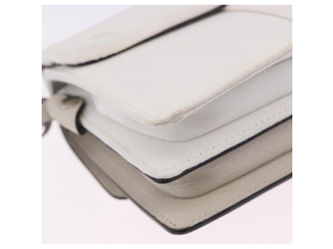 Maison Martin Margiela Maison Margiela Bolsa Horizontal New Rock Couro Branco Prata Auth BA15641V - vista 15