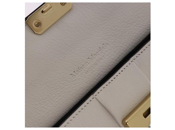 Maison Martin Margiela Maison Margiela Bolsa Horizontal New Rock Couro Branco Prata Auth BA15641V - vista 22