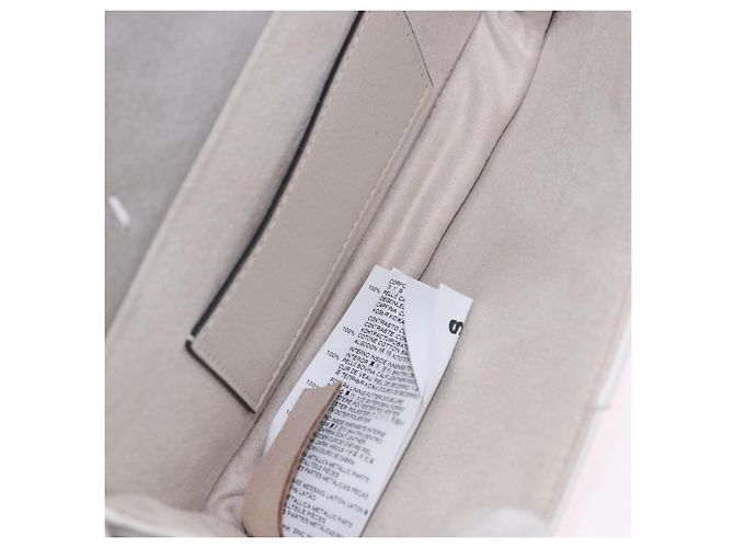 Maison Martin Margiela Maison Margiela Bolsa Horizontal New Rock Couro Branco Prata Auth BA15641V - vista 28
