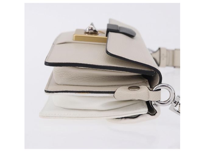 Maison Martin Margiela Maison Margiela Bolsa Horizontal New Rock Couro Branco Prata Auth BA15641V - vista 4