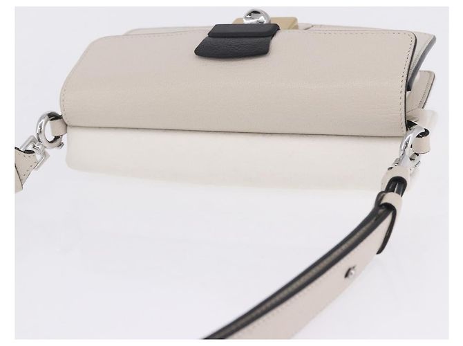 Maison Martin Margiela Maison Margiela Bolsa Horizontal New Rock Couro Branco Prata Auth BA15641V - vista 7
