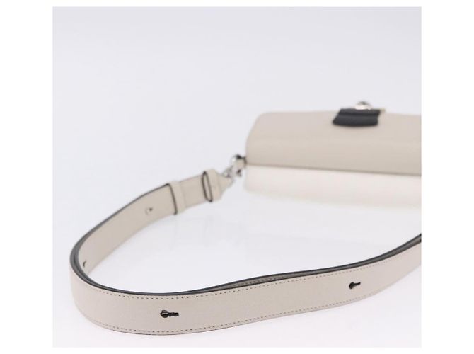 Maison Martin Margiela Maison Margiela Bolsa Horizontal New Rock Couro Branco Prata Auth BA15641V - vista 8