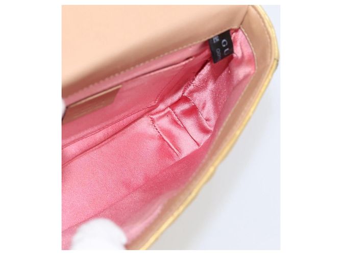Borsa a tracolla con catena GUCCI in pelle dorata 432581 Auth 200769V D'oro - vista 17