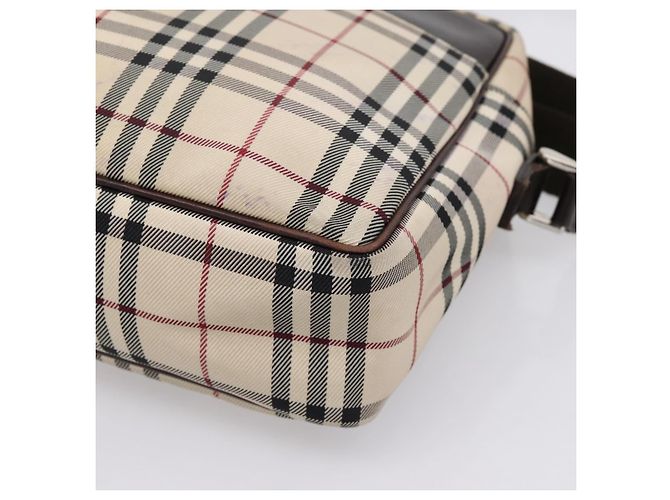 BURBERRY Nova Check Schultertasche Canvas Beige Silver Auth 202667 Silber - Ansicht 10