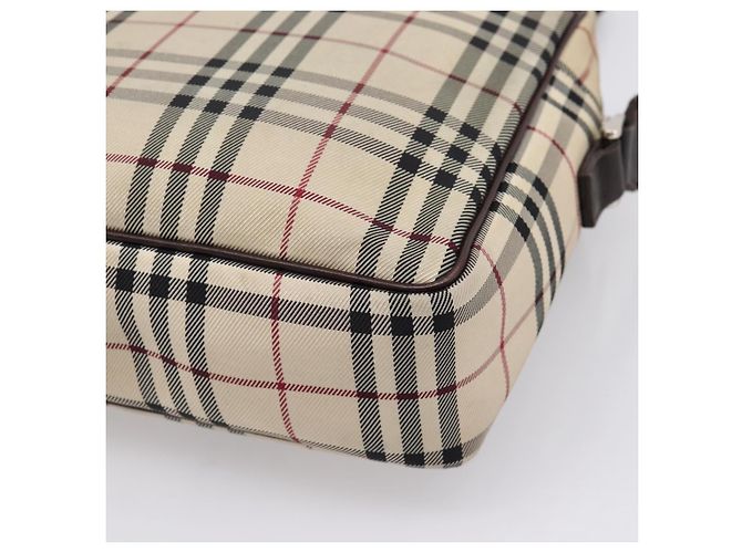 BURBERRY Nova Check Schultertasche Canvas Beige Silver Auth 202667 Silber - Ansicht 12