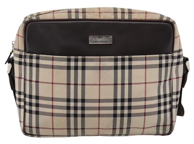 BURBERRY Nova Check Schultertasche Canvas Beige Silver Auth 202667 Silber - Ansicht 2