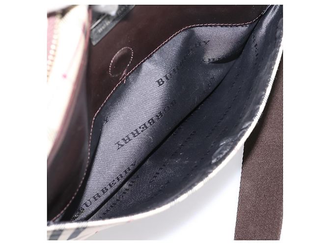 BURBERRY Nova Check Schultertasche Canvas Beige Silver Auth 202667 Silber - Ansicht 21