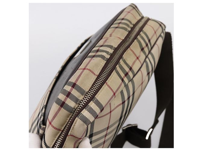 BURBERRY Nova Check Schultertasche Canvas Beige Silver Auth 202667 Silber - Ansicht 6