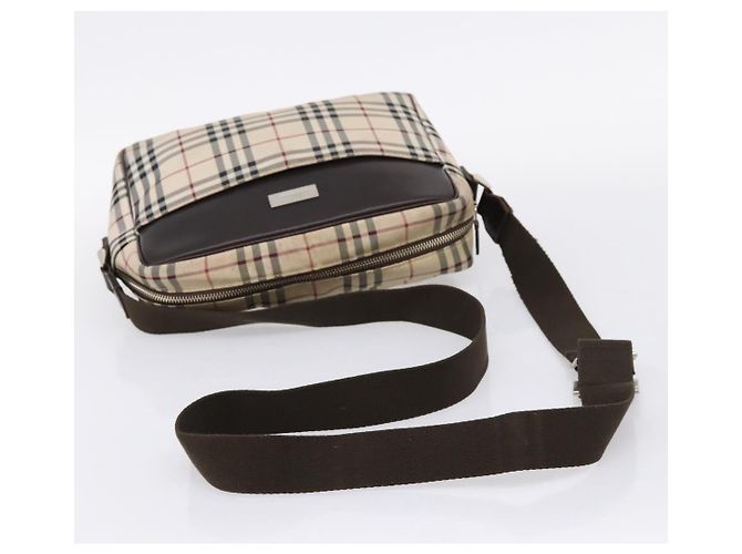 BURBERRY Nova Check Schultertasche Canvas Beige Silver Auth 202667 Silber - Ansicht 7