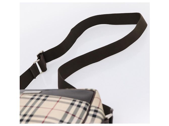 BURBERRY Nova Check Schultertasche Canvas Beige Silver Auth 202667 Silber - Ansicht 8