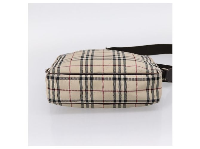 BURBERRY Nova Check Schultertasche Canvas Beige Silver Auth 202667 Silber - Ansicht 9