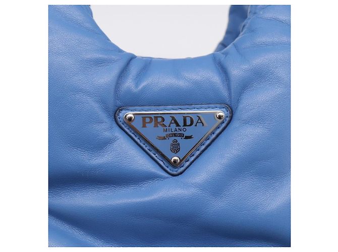 PRADA Handtasche aus Leder 2way Blau Silber authentisch 203202SAM - Ansicht 16