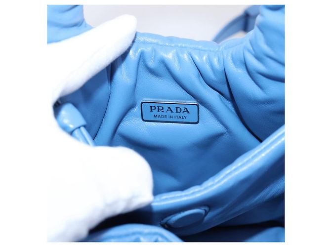 PRADA Handtasche aus Leder 2way Blau Silber authentisch 203202SAM - Ansicht 17
