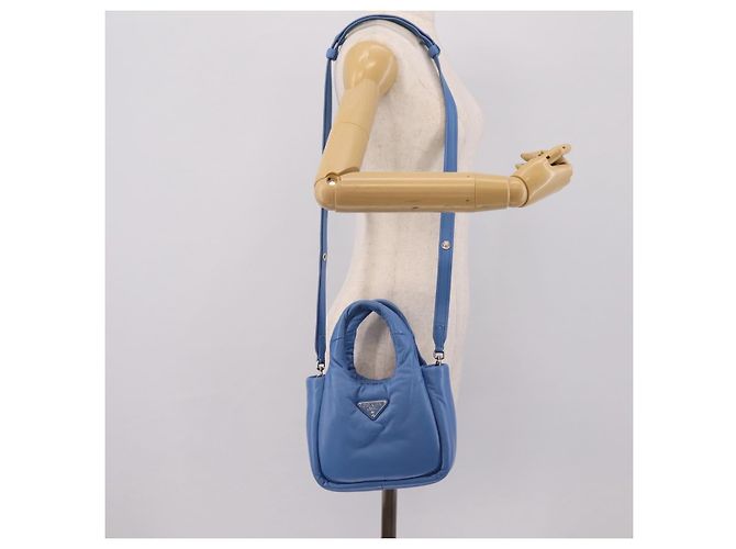 PRADA Handtasche aus Leder 2way Blau Silber authentisch 203202SAM - Ansicht 24