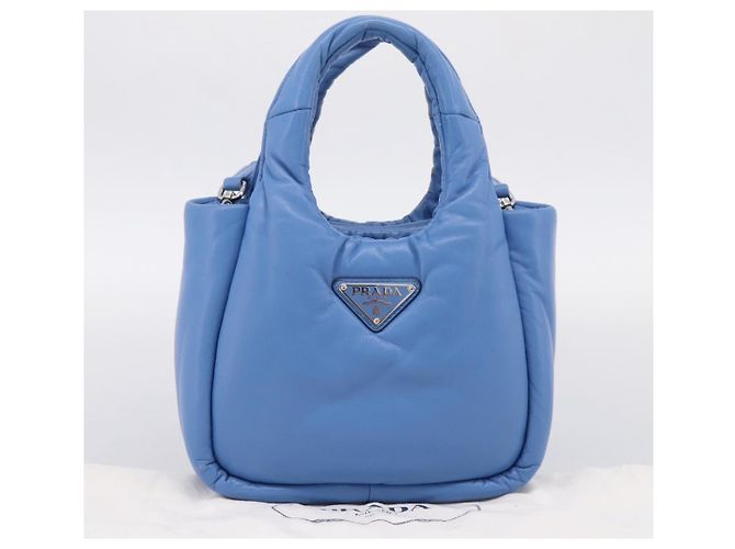 PRADA Handtasche aus Leder 2way Blau Silber authentisch 203202SAM - Ansicht 25