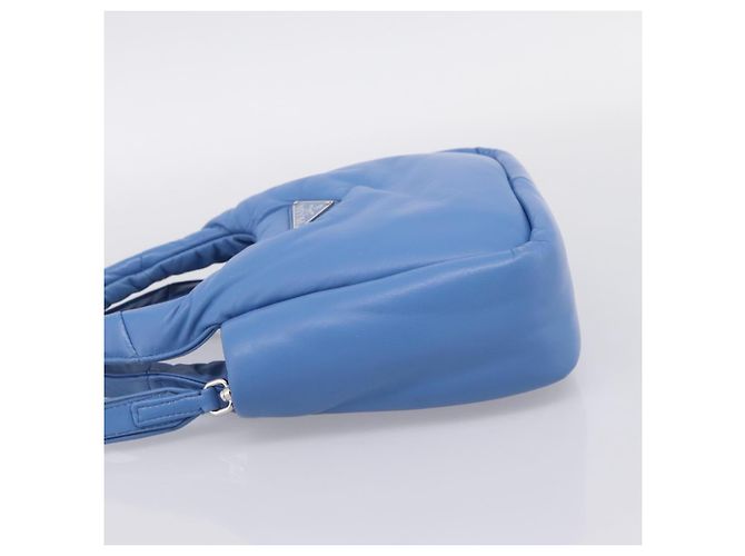 PRADA Handtasche aus Leder 2way Blau Silber authentisch 203202SAM - Ansicht 4