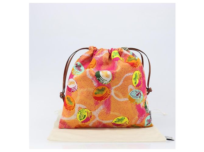 Borsa a mano LOEWE in tela collaborazione Paula's Ibiza Rosa Auth BA15695A - vista 12