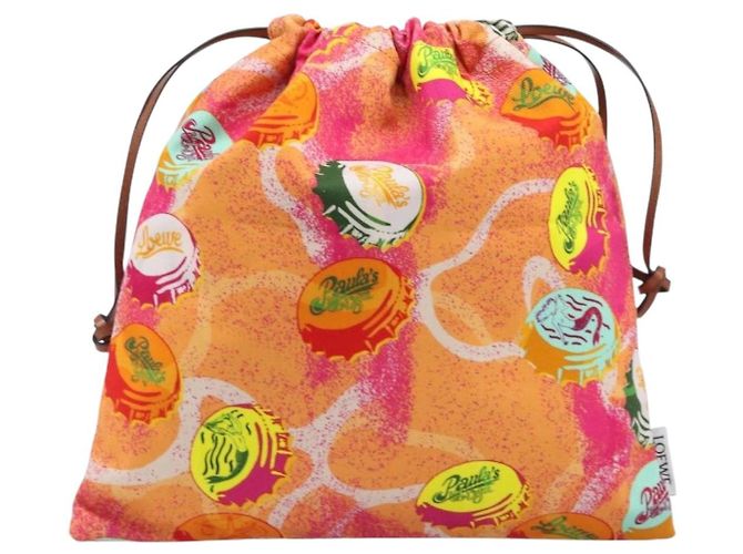 Borsa a mano LOEWE in tela collaborazione Paula's Ibiza Rosa Auth BA15695A - vista 13