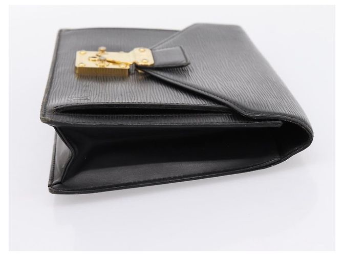 LOUIS VUITTON Epi Serie Dragonne Clutch Bag Black Noir M52612 LV Auth 202460 Nero - vista 4