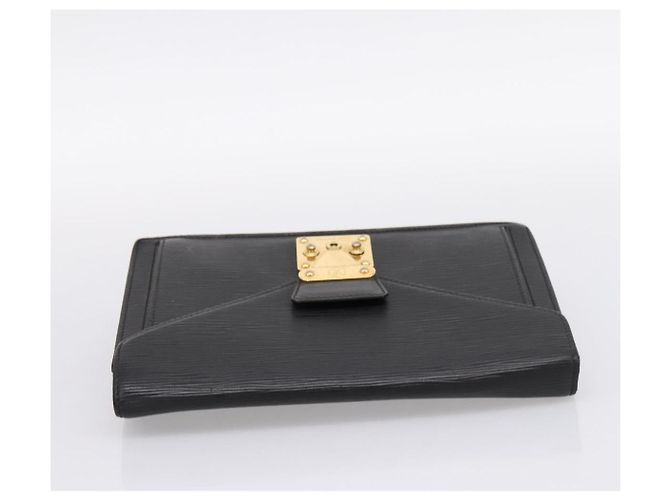 LOUIS VUITTON Epi Serie Dragonne Clutch Bag Black Noir M52612 LV Auth 202460 Nero - vista 5