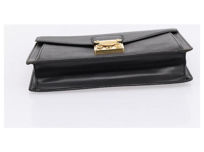 LOUIS VUITTON Epi Serie Dragonne Clutch Bag Black Noir M52612 LV Auth 202460 Nero - vista 6