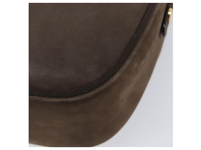 Borsa a tracolla Salvatore Ferragamo Vala in camoscio marrone tono oro Auth ka6067 - vista 14