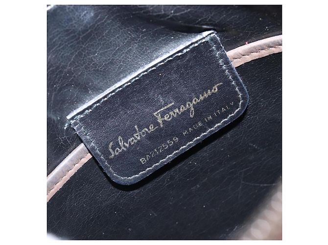 Borsa a tracolla Salvatore Ferragamo Vala in camoscio marrone tono oro Auth ka6067 - vista 18