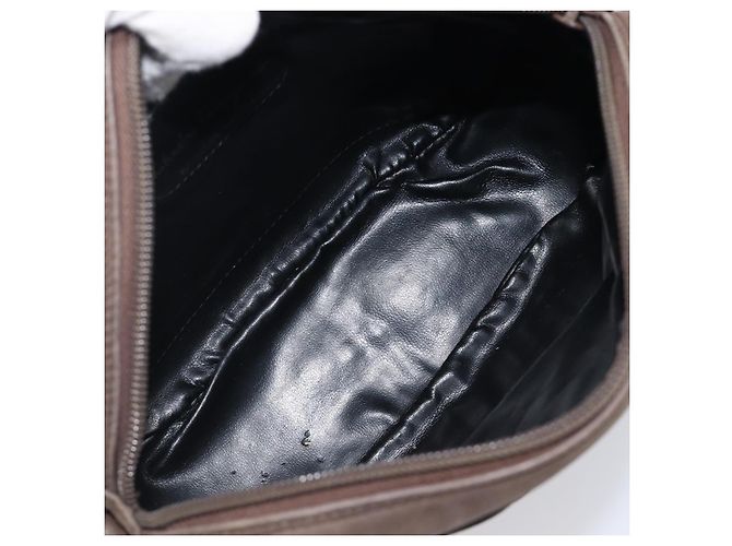 Borsa a tracolla Salvatore Ferragamo Vala in camoscio marrone tono oro Auth ka6067 - vista 19
