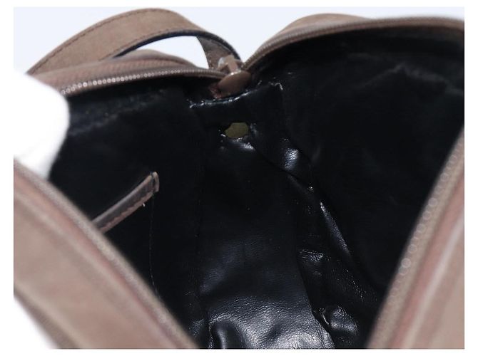 Borsa a tracolla Salvatore Ferragamo Vala in camoscio marrone tono oro Auth ka6067 - vista 20