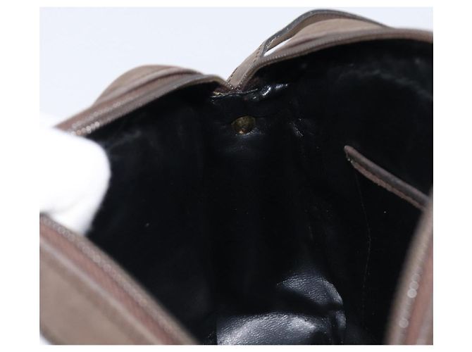 Borsa a tracolla Salvatore Ferragamo Vala in camoscio marrone tono oro Auth ka6067 - vista 21