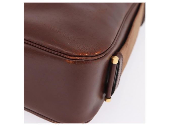 Hermès Borsa a Tracolla HERMES Sako Courchevel Pelle Beige Gold Auth 203791A D'oro - vista 16