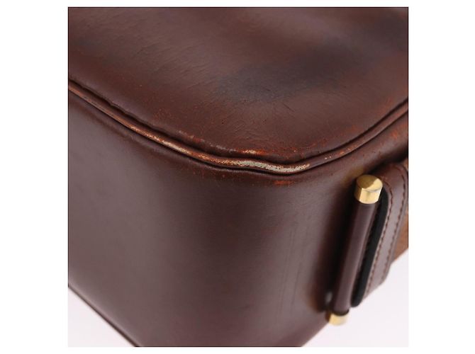 Hermès Borsa a Tracolla HERMES Sako Courchevel Pelle Beige Gold Auth 203791A D'oro - vista 18