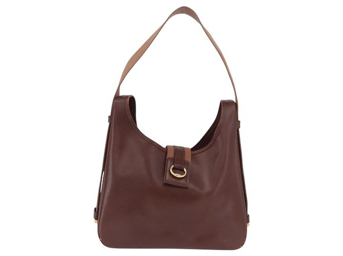 Hermès Borsa a Tracolla HERMES Sako Courchevel Pelle Beige Gold Auth 203791A D'oro - vista 2