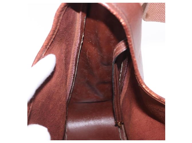 Hermès Borsa a Tracolla HERMES Sako Courchevel Pelle Beige Gold Auth 203791A D'oro - vista 24
