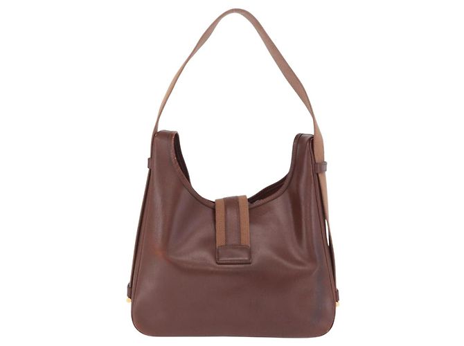 Hermès Borsa a Tracolla HERMES Sako Courchevel Pelle Beige Gold Auth 203791A D'oro - vista 5