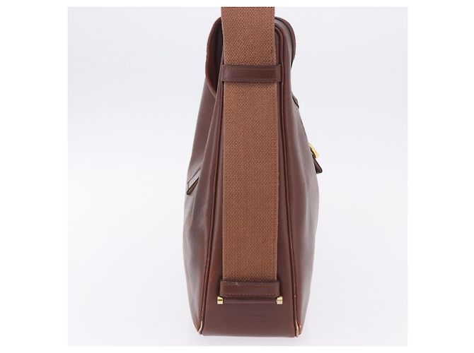 Hermès Borsa a Tracolla HERMES Sako Courchevel Pelle Beige Gold Auth 203791A D'oro - vista 8