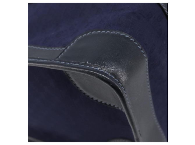 Borsa Boston GUCCI Micro GG Canvas Sherry Line Navy Gold Auth 203400A D'oro Blu navy - vista 13