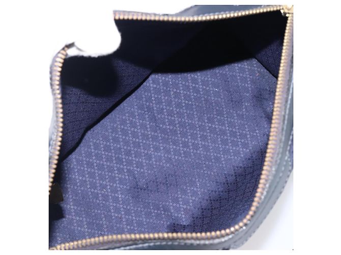 Borsa Boston GUCCI Micro GG Canvas Sherry Line Navy Gold Auth 203400A D'oro Blu navy - vista 17