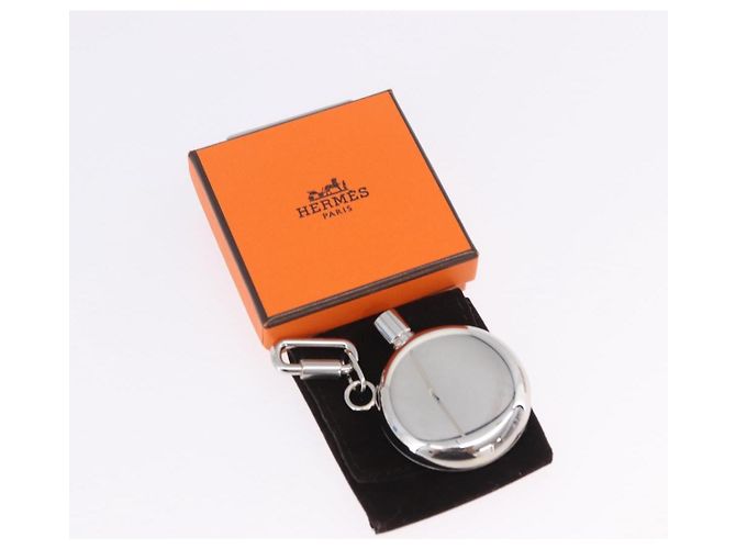 Hermès Charm flacone di profumo HERMES Metallo Argento Auth 203319 - vista 12