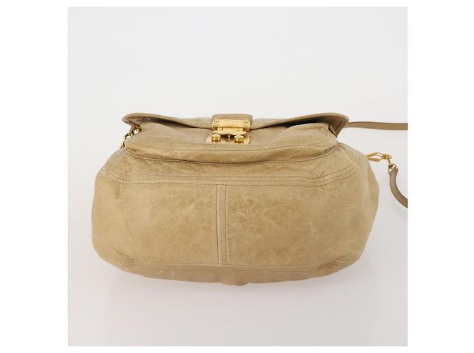 Borsa a tracolla Miu Miu in pelle 2way Beige Gold Auth 199120A D'oro - vista 11